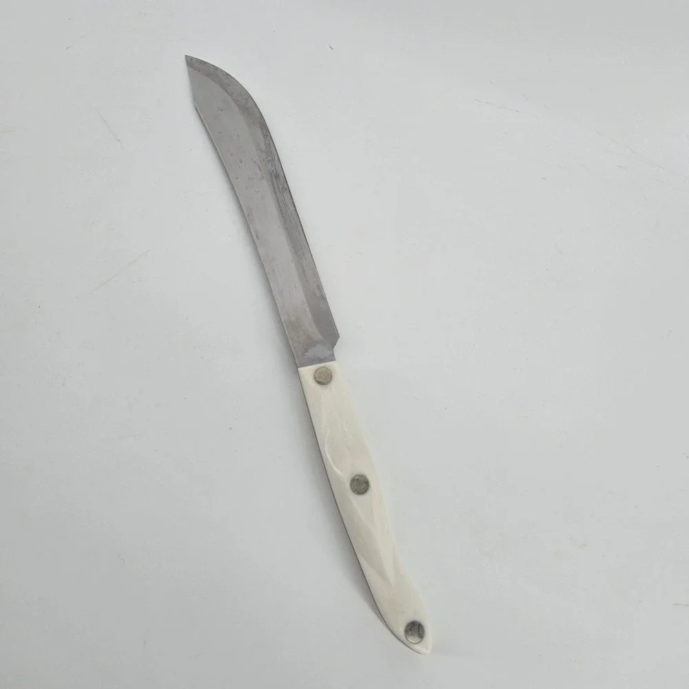 Cutco Model 1722 Butcher Knife in Pearl Whitel Handle Stainless Steel USA
